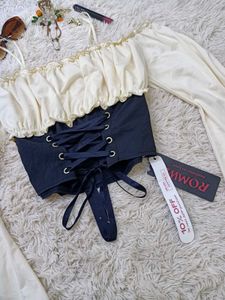 Corset Top with Bell Sleeves