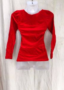 Red Long Sleeve Top
