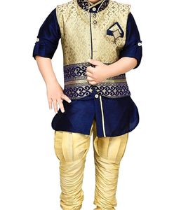Kurta Pyjama & Waistcoat Set For Boy 3- 4 Year