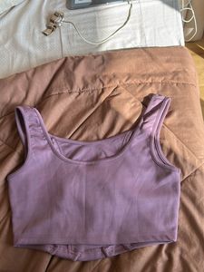 Mauve Two-Piece Crop &amp; Pant Set