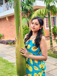 Blue Lemon Print Strapless Co ord set
