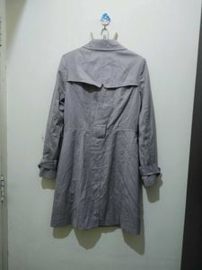 Taupe brownish grey double breasted Trench coat