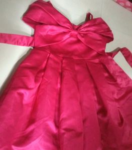 Hopscotch Maroon Party Dress with Bow