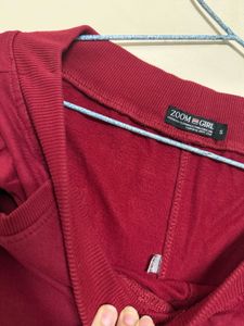 Maroon Joggers with Heart Detail