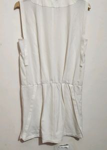 Off White Cut Sleeve Short Dress For 36 Bust