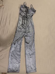 Striped grey boss vibe jumpsuit
