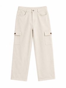 off white color cargo denim