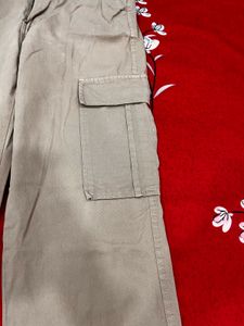 Khaki Cargo Pants high rise