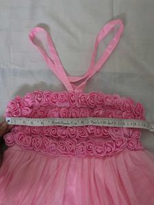 Girls Pink Floral Party wear Gown Dress