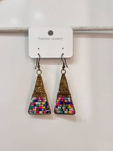 Boho Beaded Cone Earrings