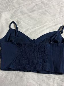 Navy Button-Front Cami Top