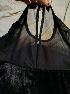 Chic Velvet Mesh Mini Dress