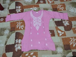 Pink Embroidered Kurta
