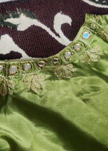 Green Embroidered Blouse 1.5 inch margin