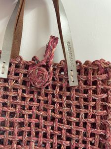 Chic Woven Handbag with Chain Strap