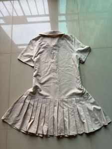 Beige Pleated Mini Dress