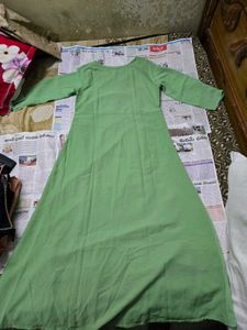 Vibrant green Kurta with gold balls