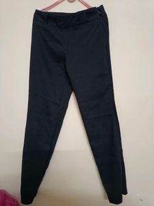 Black Thin Stripes Straight Pants