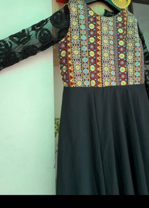 Elegant Black Embroidered Gown
