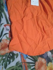 Vibrant Orange Sleeveless Top