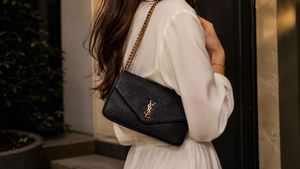 Ysl Classic Black Leather Shoulder Bag
