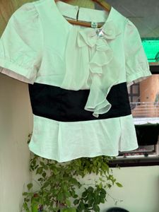 Chic Ruffle Bow Blouse