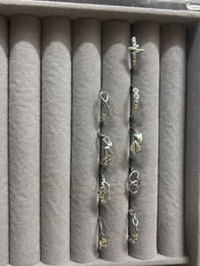 Cute Silver Tone Ring Set of 9