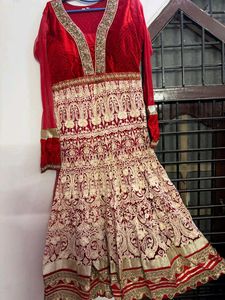 Red & Gold Embroidered Lehenga Choli