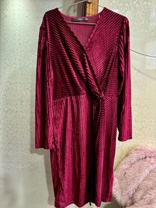 Burgundy Velvet Dress