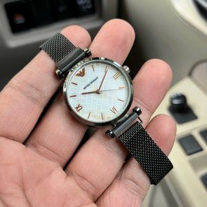 EMPORIO ARMANI WATCH  BLACK STRAP FOR HER