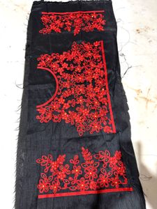 black partywear heavy embroidery saree