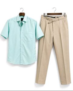 Men's Old Money Short Sleeve Shirt & Pants Set