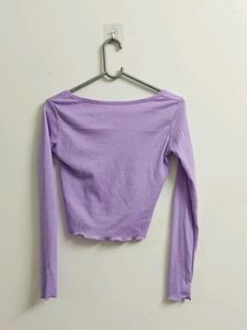 New Lavender Long Sleeve Crop Top