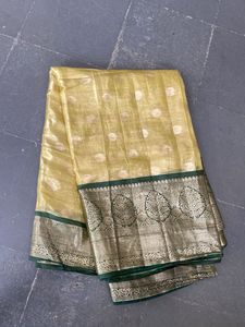 tissue Banarasi saree without blouse