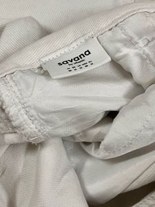Baggy white denim jeans