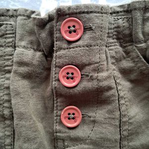 y2k Olive Green Bubble Hem Mini Skirt