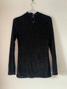 Velvet Sheer Black Top