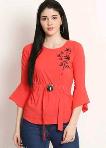 Stylish Orange Floral Top