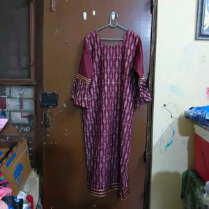 Maroon Embroidered Kurta Set