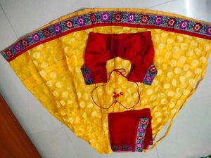 Vibrant Yellow &amp; Red Lehenga Choli Set