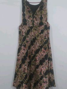 Vintage Floral Dress with Ornate Pattern