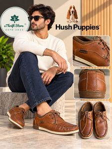 Hush Puppies Zeal Derby/Boat Brown Leather Sneaker