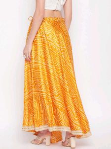 Beautiful Orange Bandhani Skirt