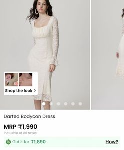 Elegant Lace Square Neck Dress