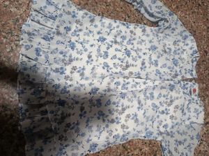 Girls' Blue Denim Jeans with Floral Embroidery