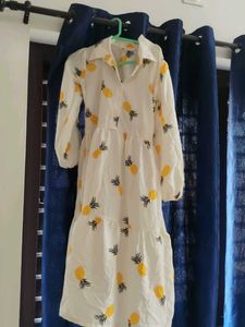 Cute Pineapple Print Midi Dress
