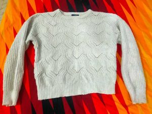 Ivory Knit Pullover Sweater