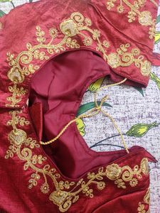 Free Size Readymade Blouse With Embroidery Golden Workn