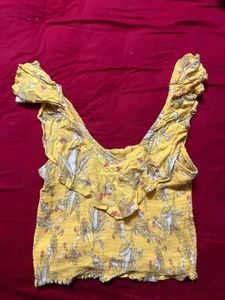 Chic Yellow Floral Off-Shoulder Top