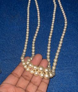 Elegant Double Strand Faux Pearl Necklace